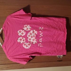 Size S Pink Strawberries Paw Print PAWZ Shirt